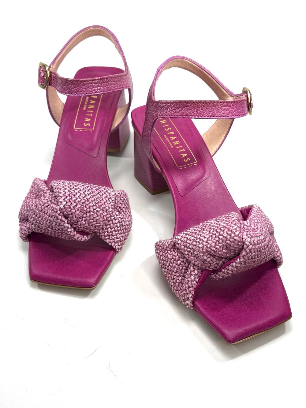 Hispanitas Pink Block Heel Sandals | 38